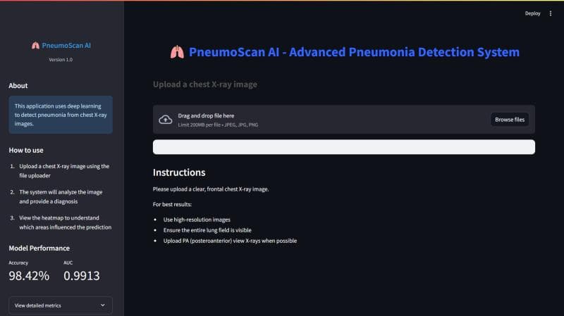 PneumoScan AI - Pneumonia Detection System